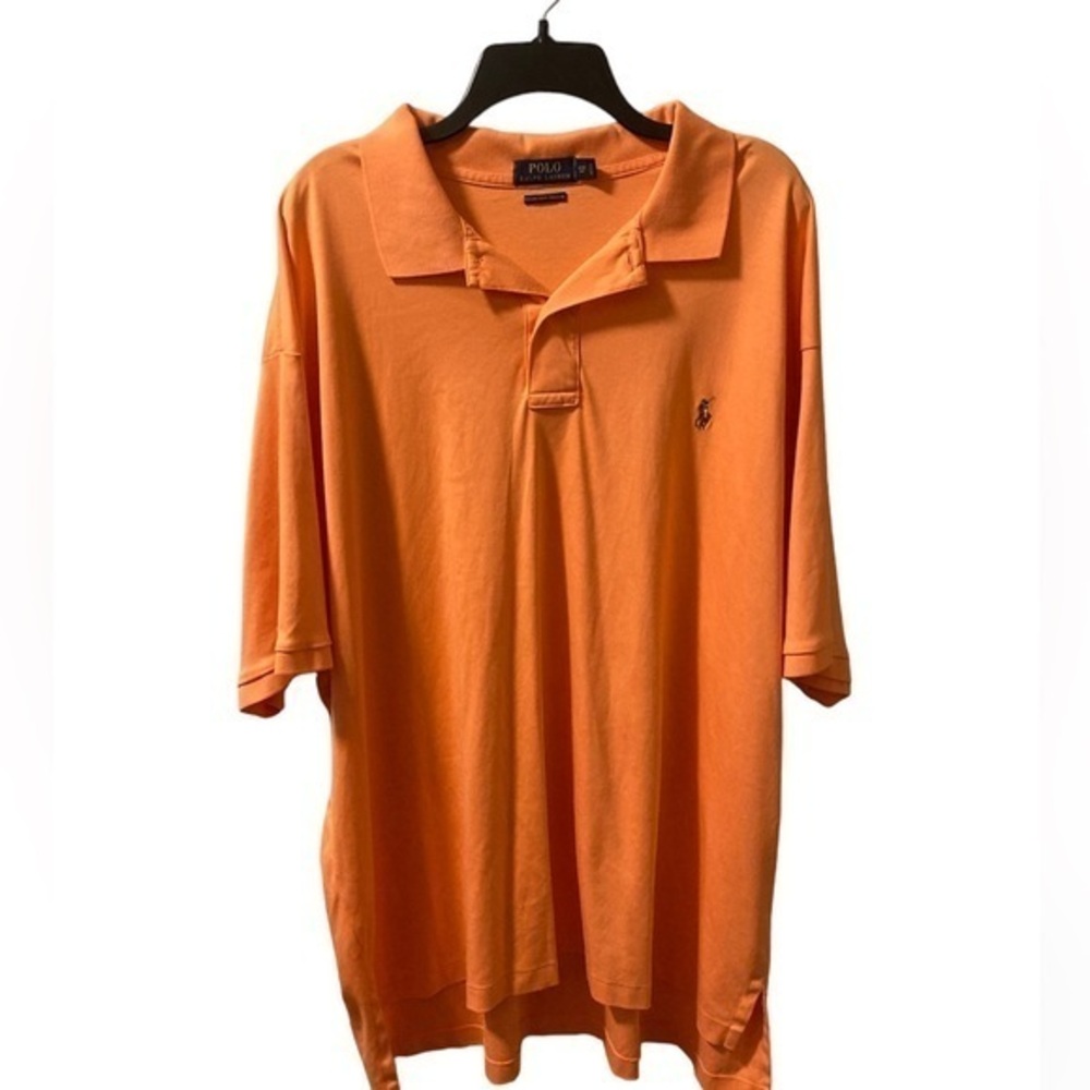Polo Ralph‎ Lauren Polo Shirt 4XB Orange Pullover Short Sleeve Pima Soft Touch
